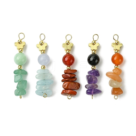 Gemstone Links Connector Charms PALLOY-JF03230-1