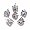 Brass Micro Pave Cubic Zirconia Charms ZIRC-L070-38M-P-1