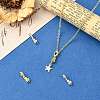 4Pcs 2 Colors Brass Micro Pave Clear Cubic Zirconia Fold Over Clasps KK-CJ0004-37-6