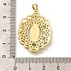 Religion Themed Rack Plating Brass Micro Pave Cubic Zirconia Pendants KK-L226-007G-14-3