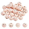  30Pcs Spray Painted Natural Wood European Beads WOOD-NB0002-66-1