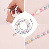 Rainbow Macaron Color Resin Round & Rose Beaded Mobile Phone Straps DIY-WH0401-73-4