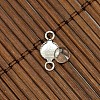 6mm Dome Clear Glass Cover & Platinum Brass Cabochon Connector Settings DIY Jewelry Findings DIY-X0090-3