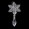 5Pcs Acrylic Transparent Icicle Snowflake Pendant Decorations HJEW-D003-01B-3