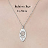 201 Stainless Steel Hollow Sunflower Pendant Necklace NJEW-OY002-26-3