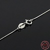 Anti-Tarnish Trendy Unisex Rhodium Plated 925 Sterling Silver Snake Chain Necklaces STER-M034-B-08-1