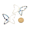 Butterfly Glass Beads Dangle Earrings for Girl Women EJEW-JE04657-01-5