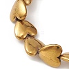 Synthetic Non-magnetic Hematite Heart Beaded Stretch Bracelet BJEW-JB09479-01-3