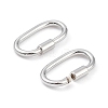 Anti-Tarnish Rhodium Plated 925 Sterling Silver Locking Carabiner Clasps STER-K173-20P-01-2