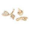 Brass Micro Pave Clear Cubic Zirconia with Resin Charms KK-G552-04G-2