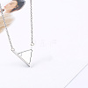 Stainless Steel Pave Synthetic Howlite Inverted Triangle Pendant Necklaces for Women FS-WG0B5B2-01-2
