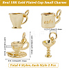 8Pcs 4 Styles Brass Pendants KK-BBC0023-95-2