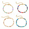 4 Colors Bohemian Dyed Natural Shell Heishi Beaded Bracelet Sets MF5991-3-1