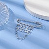 Alloy Star & Chain Tassel Charms Safety Pin Brooch JEWB-BR00103-4