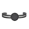 304 Stainless Steel Blank Cuff Bangle Bases with Flat Round Tray SA-CBA82C8-05C-EB-2