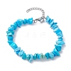 Synthetic Turquoise Chips Beaded Bracelet BJEW-JB09686-11-1