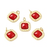 Rack Plating Brass Micro Pave Cubic Zirconia Pendants ZIRC-C037-06G-2