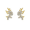 Alloy Crystal Rhinestone Deer Stud Earrings FS-WG0671C-01-5