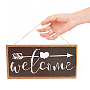 1Pc Natural Wood Hanging Wall Decorations for Front Door Home Decoration AJEW-CN0001-02E-4