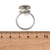 Brass Micro Pave Cubic Zirconia Rotating Finger Rings RJEW-S636-04P-5