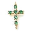 Brass Pave Cubic Zirconia Connector Charms KK-M101-03C-G01-1