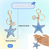 1Pc Diamond-Studded Starfish Shell Car Zinc Alloy
 Keychain Acrylic Cute Men and Women Bag Pendant Metal Keychain Ring Gift KEYC-SP0001-18A-2