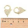 Brass Micro Pave Clear Cubic Zirconia Lobster Claw Clasps KK-I354-01G-01-3