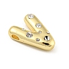 Brass Micro Pave Clear Cubic Zirconia Pendants KK-E093-04G-V-2