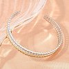 Two Tone 304 Stainless Steel Cuff Bangles for Women SA-H001-07GP-3