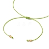 Natural Round Peridot Beads Braided Bead Bracelets for Women BJEW-JB11655-09-4