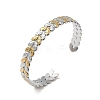 304 Stainless Steel Cuff Bangles for Women BJEW-D466-02GP-2