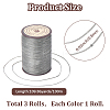 3 Roll 3 Colors Flat Waxed Polyester Thread String YC-CL0001-01B-2