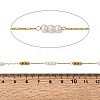 Handmade 304 Stainless Steel ABS Plastic Pearl Beaded Round Link Chains CHS-L032-01G-04-2