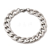 201 Stainless Steel Curb Chain Bracelets for Men STAS-T077-22B-03P-4