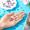 70Pcs 7 Colors Glass Pearl Round Connector Charms PALLOY-TA00267-7