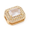 Brass Micro Pave Cubic Zirconia Slide Charms ZIRC-I068-09G-3