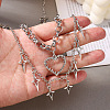 Alloy Hollow Heart and Star Pendant Double Layer Necklaces for Women WG6A60D-01-1