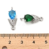 Glass Teardrop Connector Charms KK-M314-14P-3
