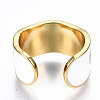 Brass Enamel Cuff Rings RJEW-T018-03G-NF-4