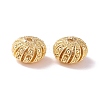 Brass Hollow Rondelle Bead Rhinestone Settings LS-KK-P226-09CG-2