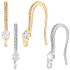 16Pcs 2 Colors Brass Cubic Zirconia Earring Hooks KK-BBC0027-64-1
