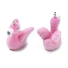 Flocking Opaque Resin Pendants RESI-F064-A19-2