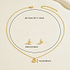 Stainless Steel Half Round Pendant Necklace & Stud Earrings Sets for Women UL7820-5