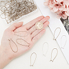 Brass Hoop Earrings Findings Kidney Ear Wires KK-FH0001-45-NR-3