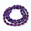 Electroplate Glass Beads Strands EGLA-D017-15x10mm-6-2