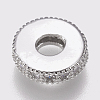 Brass Micro Pave Cubic Zirconia Bead Spacers LS-ZIRC-K074-11A-01P-2
