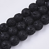 Spray Painted Natural Lava Rock Beads Strands G-N0324-D-01-1