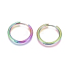 Ion Plating(IP) 304 Stainless Steel Huggie Hoop Earrings EJEW-G272-01-20mm-M-1