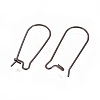 304 Stainless Steel Hoop Earrings Findings Kidney Ear Wires Ion Plating(IP) STAS-L216-22B-B-2