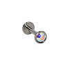 G23 Titanium Cubic Zirconia Flat Round 17 Gauge Threadless Labrets for Women Men WG1F07B-02-2